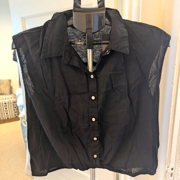 Sleeveless cropped button up lightweight M - Picture 1 of 7